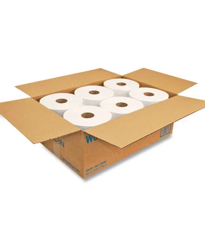 Morcon Paper Morsoft Universal Roll Towels, 1-Ply, 8" x 800 ft, White, 6 Rolls/Carton (W6800) - Grazingbelles