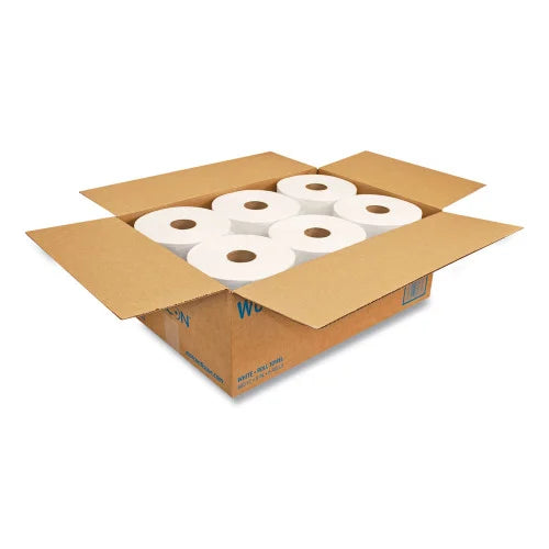 Morcon Paper Morsoft Universal Roll Towels, 1-Ply, 8" x 800 ft, White, 6 Rolls/Carton (W6800) - Grazingbelles
