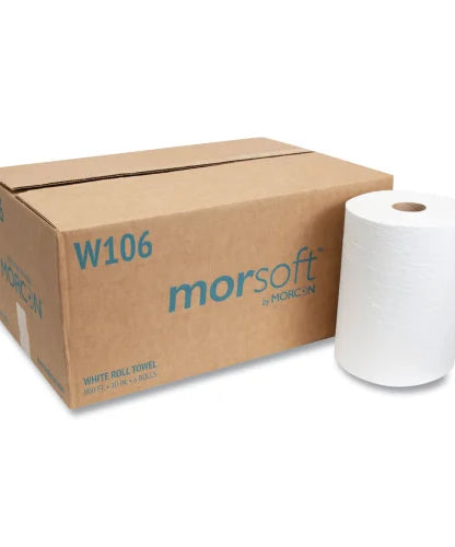 Morcon® Hardwound Paper Towels, White, 1-Ply, 800-ft., 6 Rolls (W106) - Grazingbelles