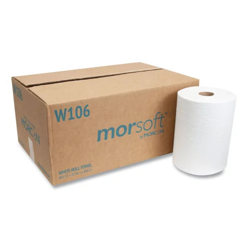 Morcon® Hardwound Paper Towels, White, 1-Ply, 800-ft., 6 Rolls (W106) - Grazingbelles