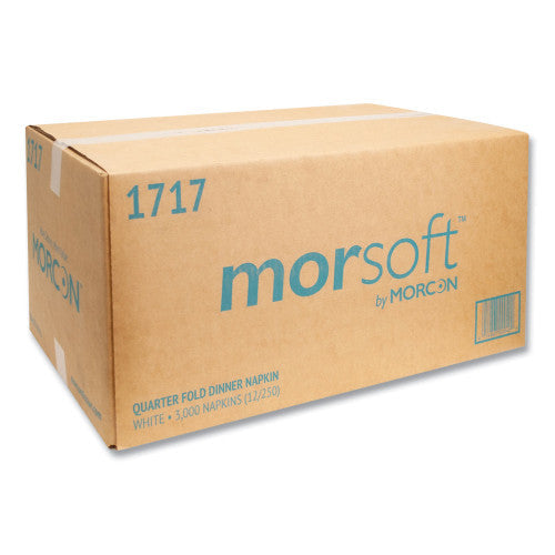 Morcon Paper Morsoft Dinner Napkins, 1-Ply, 16 x 16, White, 250/Pack, 12 Packs/Carton (1717) - Grazingbelles