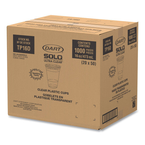 SOLO Ultra Clear PET Cups, 16 oz, Squat, 50/Bag, 20 Bags/Carton (TP16DCT) - Grazingbelles