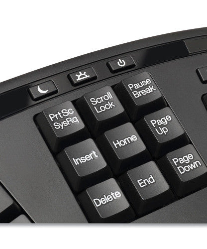 Adesso WKB1500GB Wireless Ergonomic Keyboard and Mouse, 2.4 GHz Frequency/30 ft Wireless Range, Black