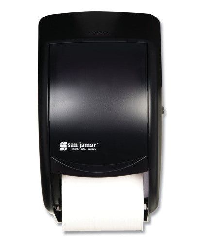San Jamar Duett Standard Bath Tissue Dispenser, 2 Roll, 7.5 x 7 x 12.75, Black Pearl (R3500TBK)