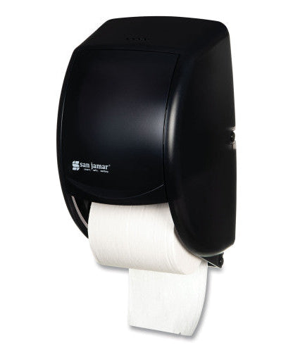 San Jamar Duett Standard Bath Tissue Dispenser, 2 Roll, 7.5 x 7 x 12.75, Black Pearl (R3500TBK)