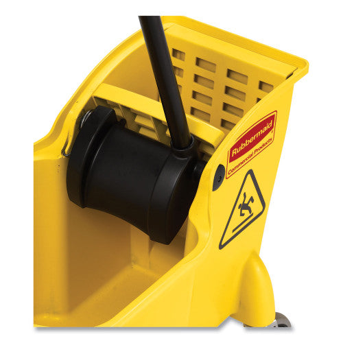 Rubbermaid Commercial Tandem 31-Quart Bucket/Wringer Combo, Reverse, Yellow (738000YEL) - Grazingbelles