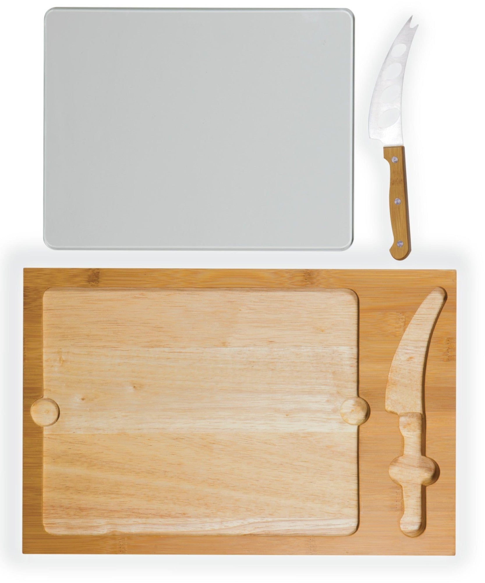 Icon Glass Top Cutting Board & Knife Set