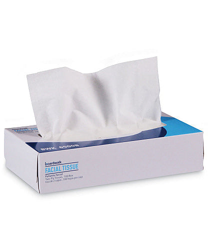 Boardwalk® Facial Tissues, 2-Ply, 100 Tissue Box, 30 Boxes (BWK6500B)