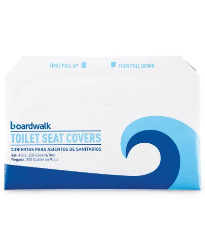 Boardwalk® Toilet Seat Covers, White, Half-Fold, 5000 Covers (BWKK5000B) - Grazingbelles