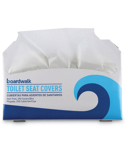 Boardwalk® Toilet Seat Covers, White, Half-Fold, 5000 Covers (BWKK5000B) - Grazingbelles