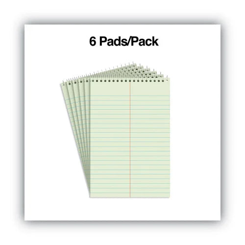 Universal Steno Pads, Gregg Rule, Red Cover, 80 Green-Tint 6 x 9 Sheets, 6/Pack (UNV86920PK) - Grazingbelles