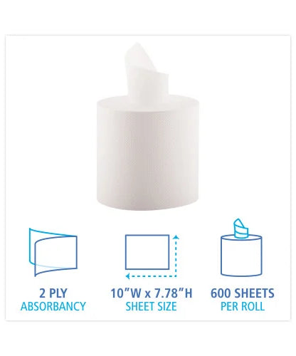 Boardwalk® Center-Pull Paper Hand Towels, 2-Ply, 500-ft., 6 Rolls (BWK6400) - Grazingbelles
