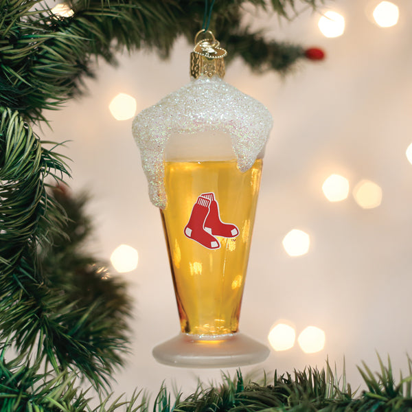 Red Sox Glass Of Beer Ornament - Grazingbelles
