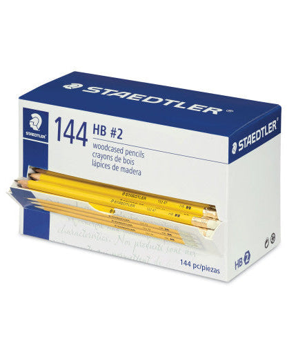 Staedtler Woodcase Pencil, HB (#2), Black Lead, Yellow Barrel, 144/Pack (13247C144A6) - Grazingbelles