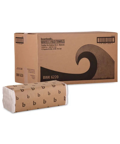 Boardwalk® C-Fold Paper Towels, 1-Ply, White, 2400 Towels (BWK6220) - Grazingbelles