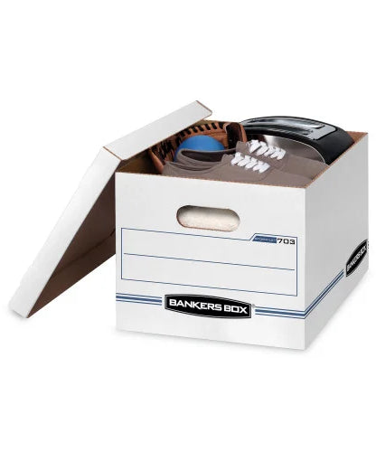 Bankers Box STOR/FILE Storage Box, Letter/Legal Files, 12.5" x 16.25" x 10.5", White, 6/Pack (5703604)