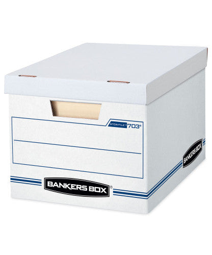 Bankers Box STOR/FILE Storage Box, Letter/Legal Files, 12.5" x 16.25" x 10.5", White, 6/Pack (5703604)