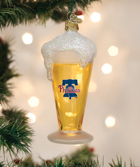 Phillies Glass Of Beer Ornament