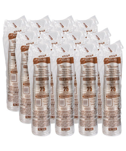 Dart Ultra Clear PETE Cold Cups, 32 oz, Clear, 300/Carton (TC32) - Grazingbelles