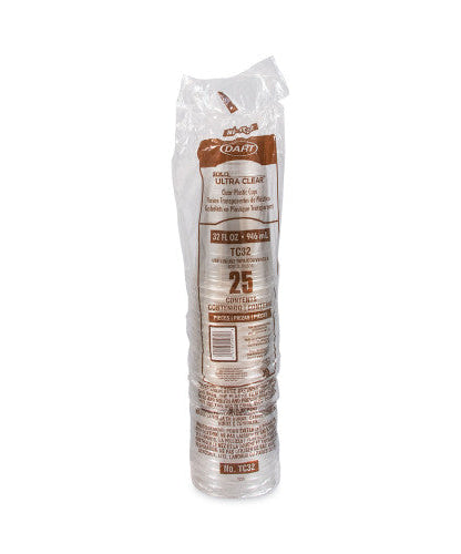 Dart Ultra Clear PETE Cold Cups, 32 oz, Clear, 300/Carton (TC32) - Grazingbelles
