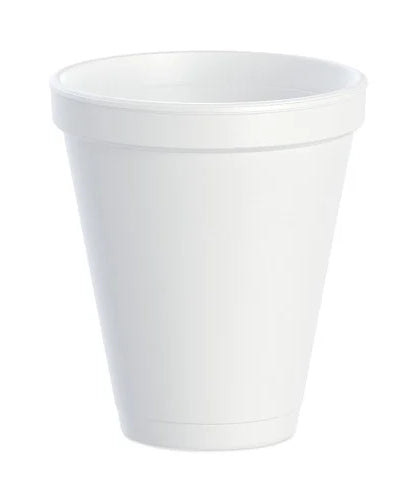 Dart Foam Drink Cups, 12 oz, Squat, White, 1,000/Carton (12J16) - Grazingbelles