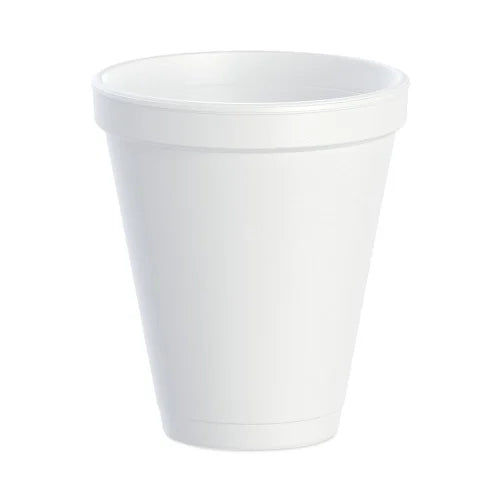 Dart Foam Drink Cups, 12 oz, Squat, White, 1,000/Carton (12J16) - Grazingbelles