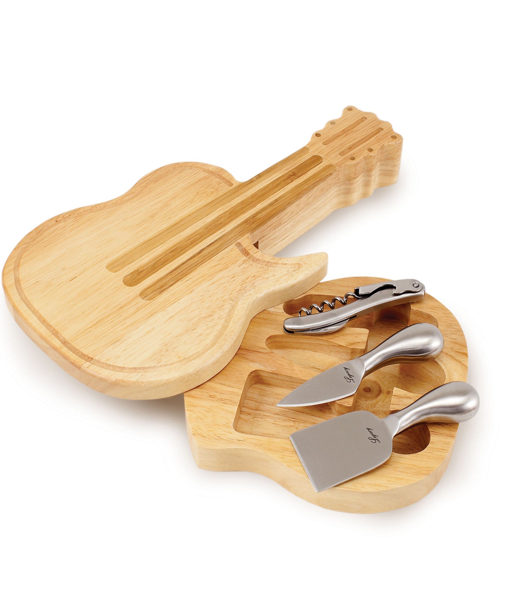 Guitar Cheese Cutting Board & Tools Set