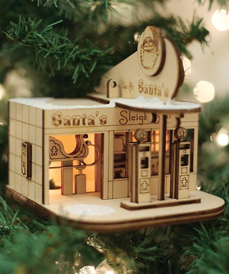 Santa's Sleigh Station Ornament