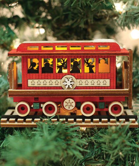 Passenger Car Elves Ornament