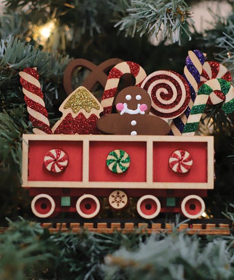 Candy Cane Train Car Ornament
