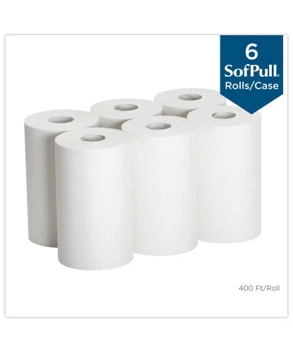Georgia Pacific Professional Hardwound Paper Towel Roll, Nonperforated, 1-Ply, 9" x 400 ft, White, 6 Rolls/Carton (26610) - Grazingbelles