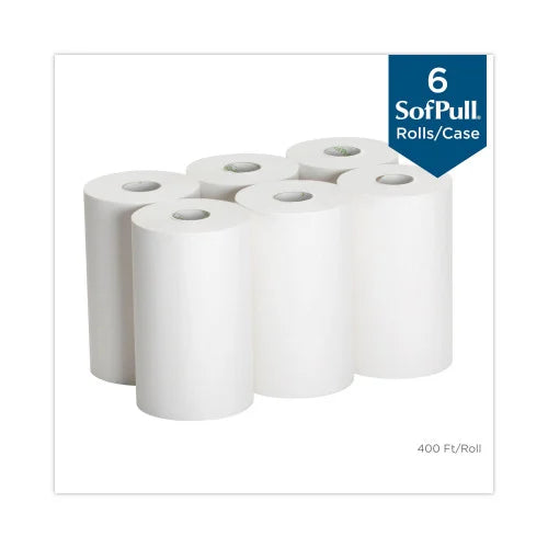 Georgia Pacific Professional Hardwound Paper Towel Roll, Nonperforated, 1-Ply, 9" x 400 ft, White, 6 Rolls/Carton (26610) - Grazingbelles