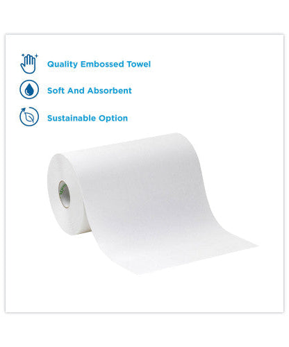 Georgia Pacific Professional Hardwound Paper Towel Roll, Nonperforated, 1-Ply, 9" x 400 ft, White, 6 Rolls/Carton (26610) - Grazingbelles