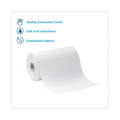 Georgia Pacific Professional Hardwound Paper Towel Roll, Nonperforated, 1-Ply, 9" x 400 ft, White, 6 Rolls/Carton (26610) - Grazingbelles