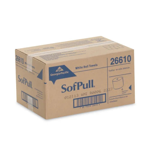 Georgia Pacific Professional Hardwound Paper Towel Roll, Nonperforated, 1-Ply, 9" x 400 ft, White, 6 Rolls/Carton (26610) - Grazingbelles