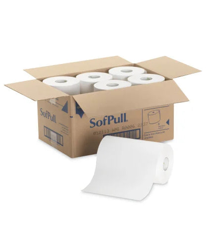 Georgia Pacific Professional Hardwound Paper Towel Roll, Nonperforated, 1-Ply, 9" x 400 ft, White, 6 Rolls/Carton (26610) - Grazingbelles