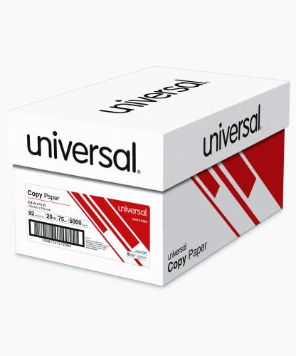 Universal Copy Paper, 92 Bright, 20 lb Bond Weight, 8.5 x 11, White, 500 Sheets/Ream, 10 Reams/Carton (UNV21200)