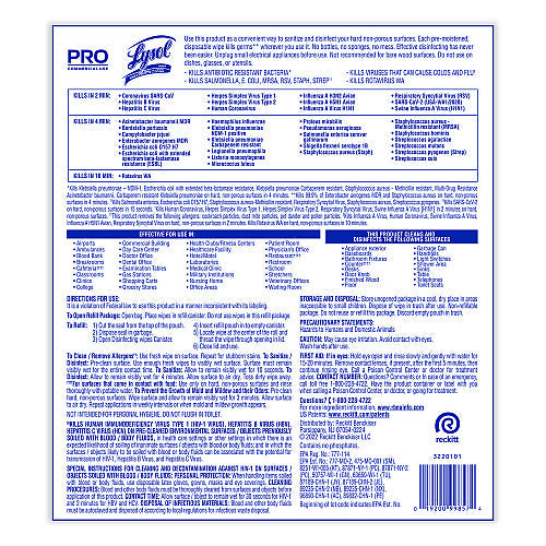 Lysol® Pro Disinfecting Wipe Bucket Refill, 2 Bags, 1600 Wipes (99857CT) - Grazingbelles