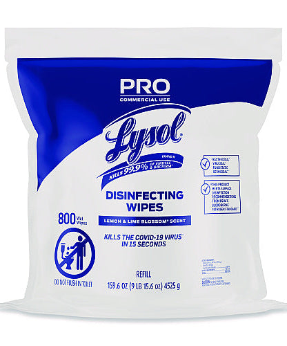 Lysol® Pro Disinfecting Wipe Bucket Refill, 2 Bags, 1600 Wipes (99857CT) - Grazingbelles