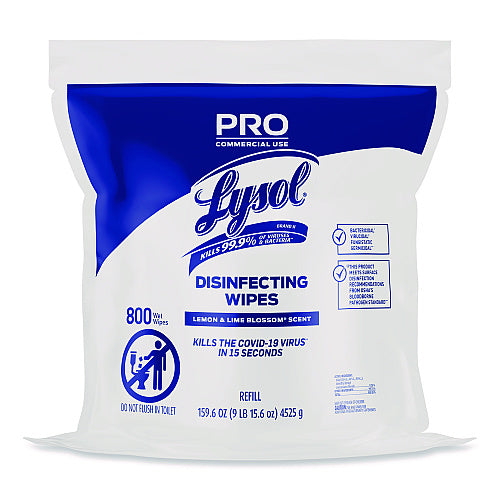 Lysol® Pro Disinfecting Wipe Bucket Refill, 2 Bags, 1600 Wipes (99857CT) - Grazingbelles