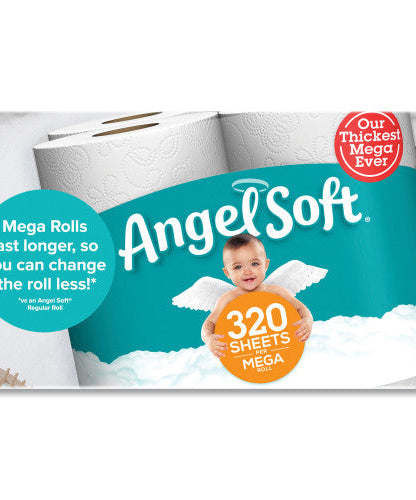 Angel Soft Mega Toilet Paper, 2-Ply, 320 Sheets, 48 Rolls (7940350) - Grazingbelles