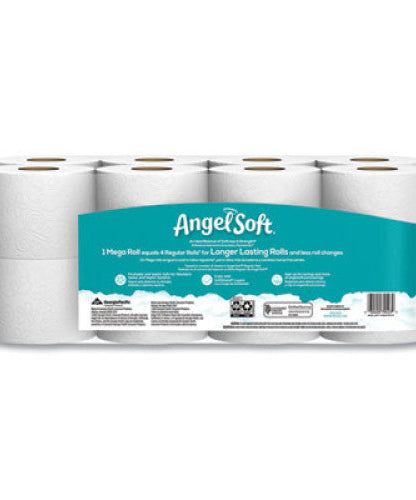Angel Soft Mega Toilet Paper, Septic Safe, 2-Ply, White, 320 Sheets/Roll, 16 Rolls/Pack (7942301)