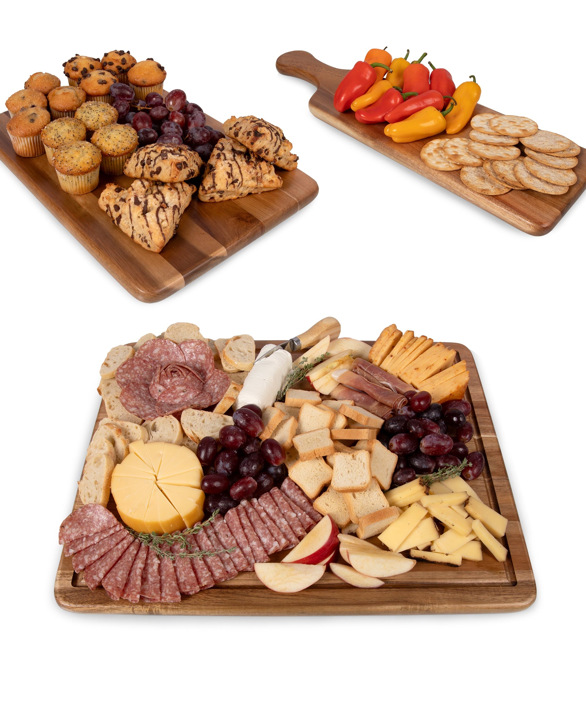 Picnic Time 3-Piece Acacia Wood Charcuterie Board Set