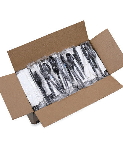 Boardwalk® Six-Piece Cutlery Kit Cdmt/Fk/Kf/Npkn/Tsp, 250 Packs (BWKFKTNSMWPSBLA)