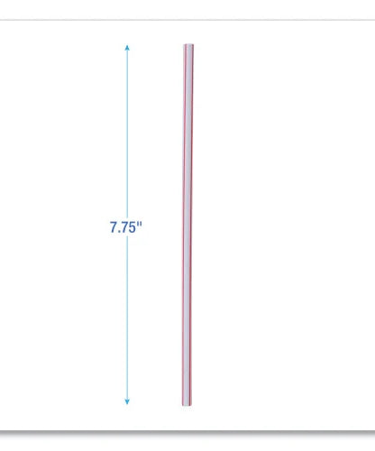 Boardwalk Wrapped Jumbo Straws, 7.75", Plastic, White/Red Stripe, 400/Pack, 25 Packs/Carton (BWKJSTW775S24) - Grazingbelles