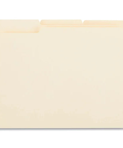 Universal Top Tab File Folders, 1/3-Cut Tabs: Assorted, Letter Size, 0.75" Expansion, Manila, 50/Box (UNV18104)