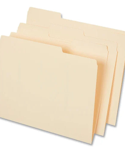 Universal Top Tab File Folders, 1/3-Cut Tabs: Assorted, Letter Size, 0.75" Expansion, Manila, 50/Box (UNV18104)