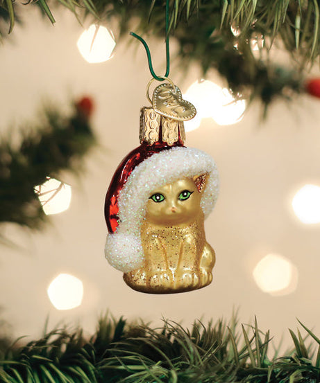 Mini Santa's Kitten Ornament