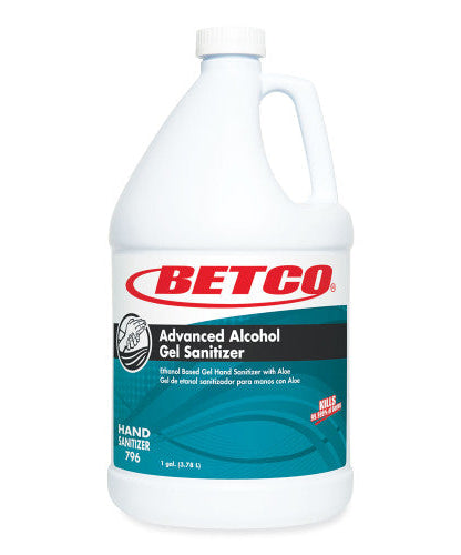 Betco Advanced Gel Hand Sanitizer, 1 gal Bottle, Light Fresh Scent, 4/Carton (7960400) - Grazingbelles