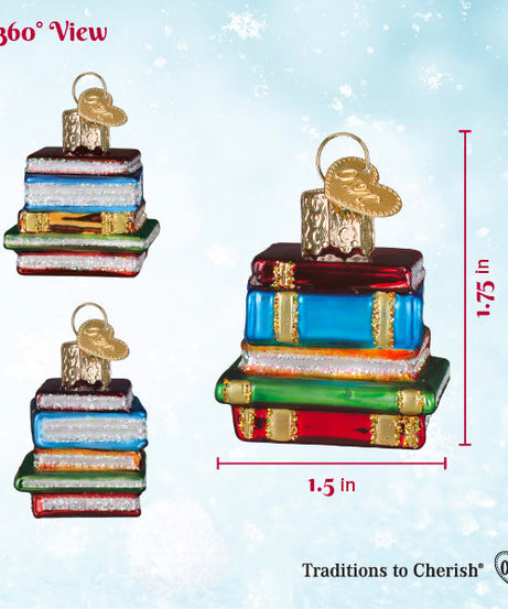 Mini Stack Of Books Ornament